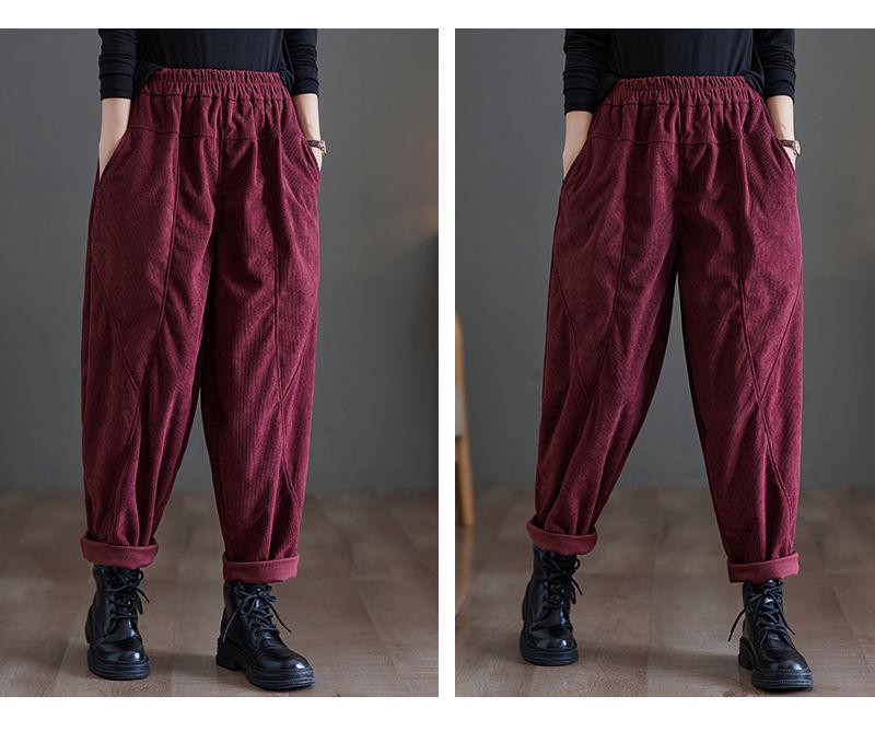 Damen Übergröße Fleecegefütterte Haremshose - Frühling/Herbst 2024