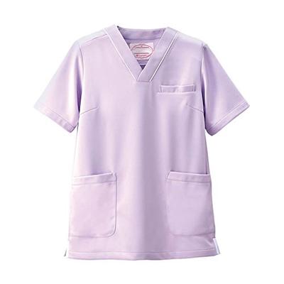 Nursery Multi-Jacket, Non-See-Through, Stretch Scrub, Medical/Nursing Coat, Women's, Size 4L, Lavender X White, 281607A