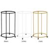 Circular Drying Rack with Wheels 360°Rotating Display Hanging Clothes Rack Metal Clothing Stand for Bedroom Balcony