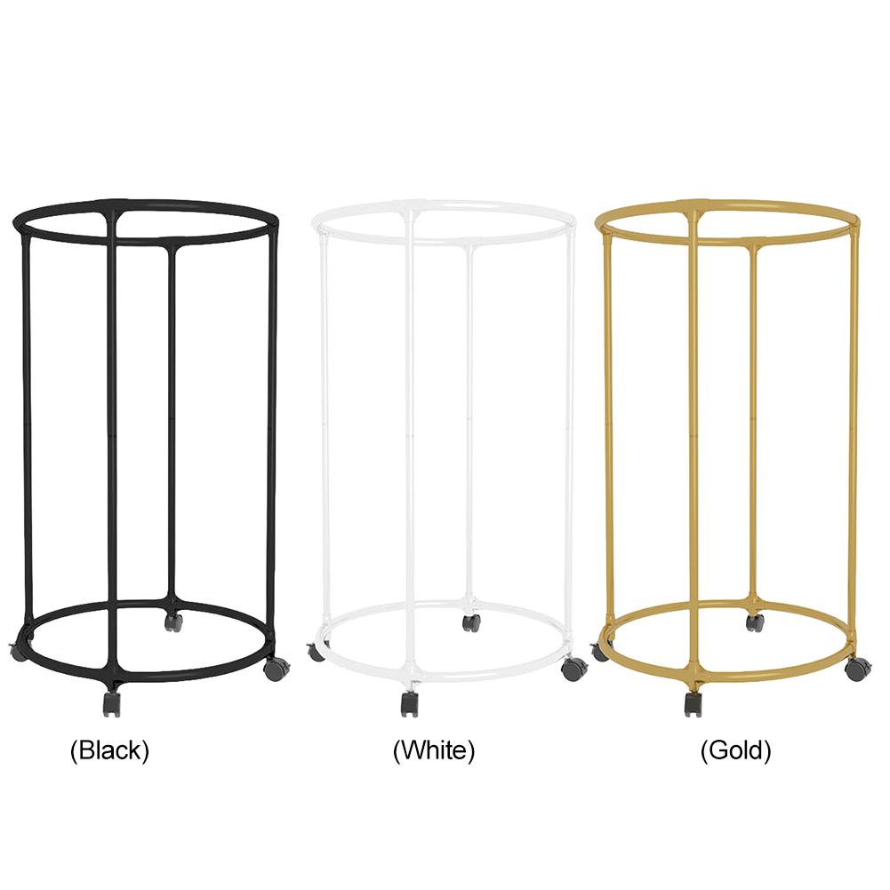 Circular Drying Rack with Wheels 360°Rotating Display Hanging Clothes Rack Metal Clothing Stand for Bedroom Balcony