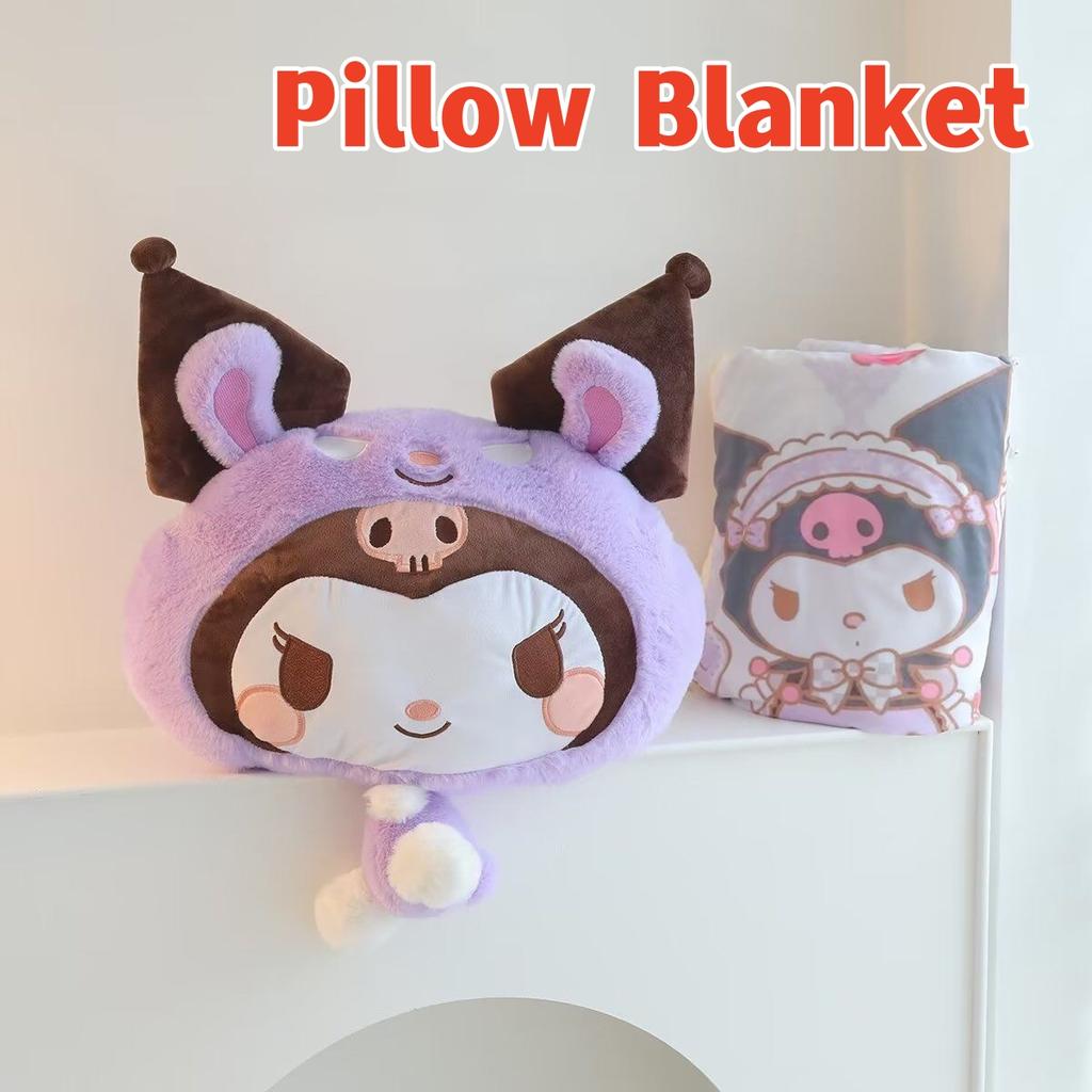 Very Cute Kuromi My Melody Cinnamoroll Headrest Back Cushion Kawaii Japanese Style Car Decoration Nap Pillow Blanket Girl