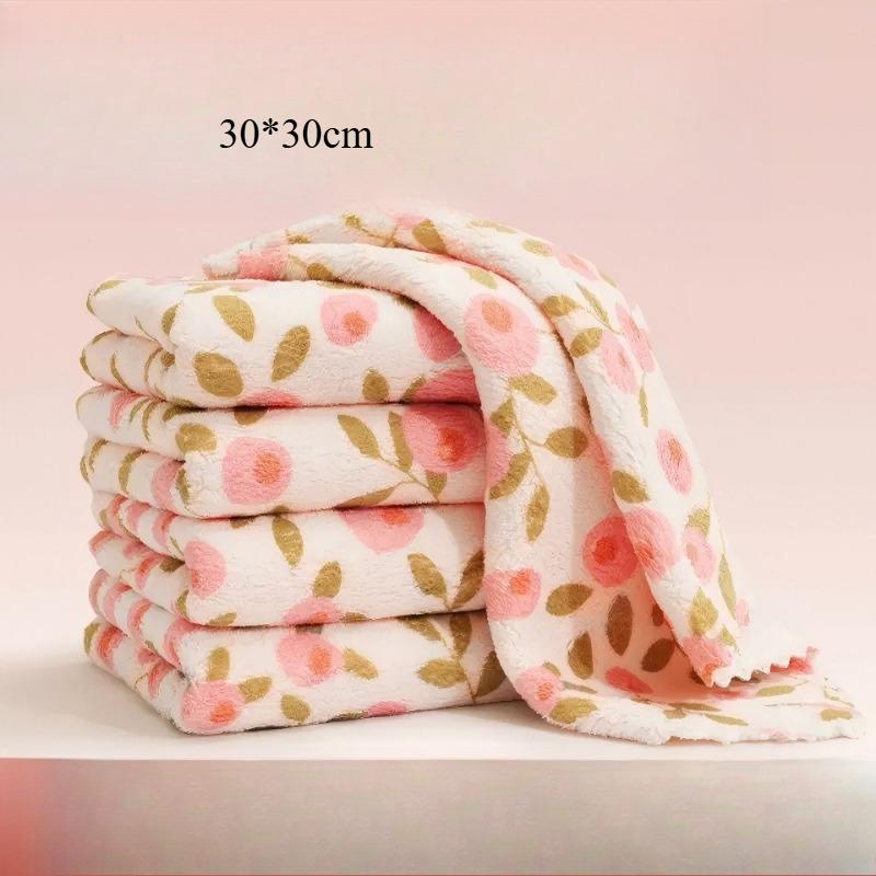 Lilac Coral Velvet Rags: Slub Velvet Absorbent Dishcloth, Thickened Cationic Cleaning Cloth, Kitchen Lazy Rags