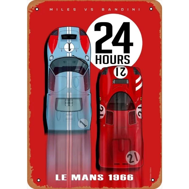 Racing Car 1985 Race Rally Metal Tin Sign Vintage Auto Poster Decorative Wall Plaque Iron Plate Painting Signs Garage Home Decor