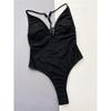 New Sexy Strappy V Neck High Cut Women Swimwear One Piece Swimsuit Female Backless Monokini Bather Bathing Suit Swim Lady