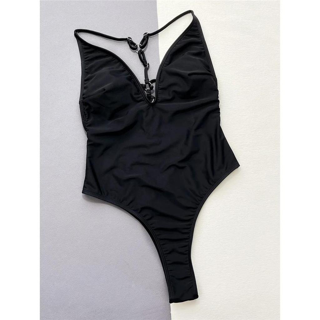 New Sexy Strappy V Neck High Cut Women Swimwear One Piece Swimsuit Female Backless Monokini Bather Bathing Suit Swim Lady