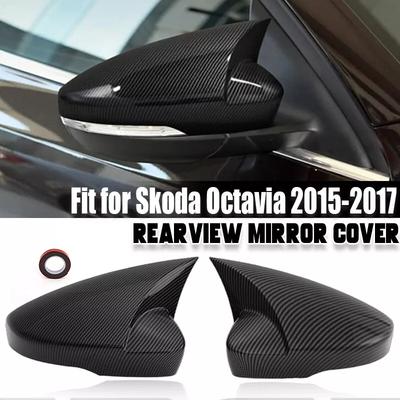 Pair Car Side Wing Rearview Mirror Cover For Skoda Octavia Mk3 A7 5E 2014 2015 2016 2017 2018  For VW T-ROC 2017-