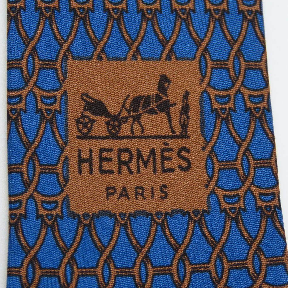 Gebrauchte HERMES Krawatte Toyota Limited Edition Seide Blau Braun Anzug