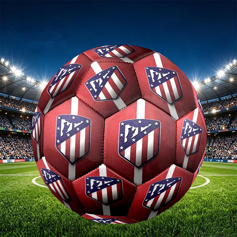Football Club Print Size 5 Soccer Ball, PU Wear Resistant Football for Match Training and Daily Practice, Birthday Gift for Soccer Fans