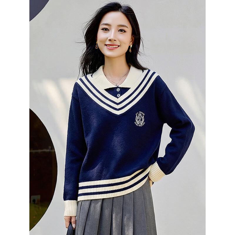 Women's Contrast Two-Piece Look Knitted Pullover