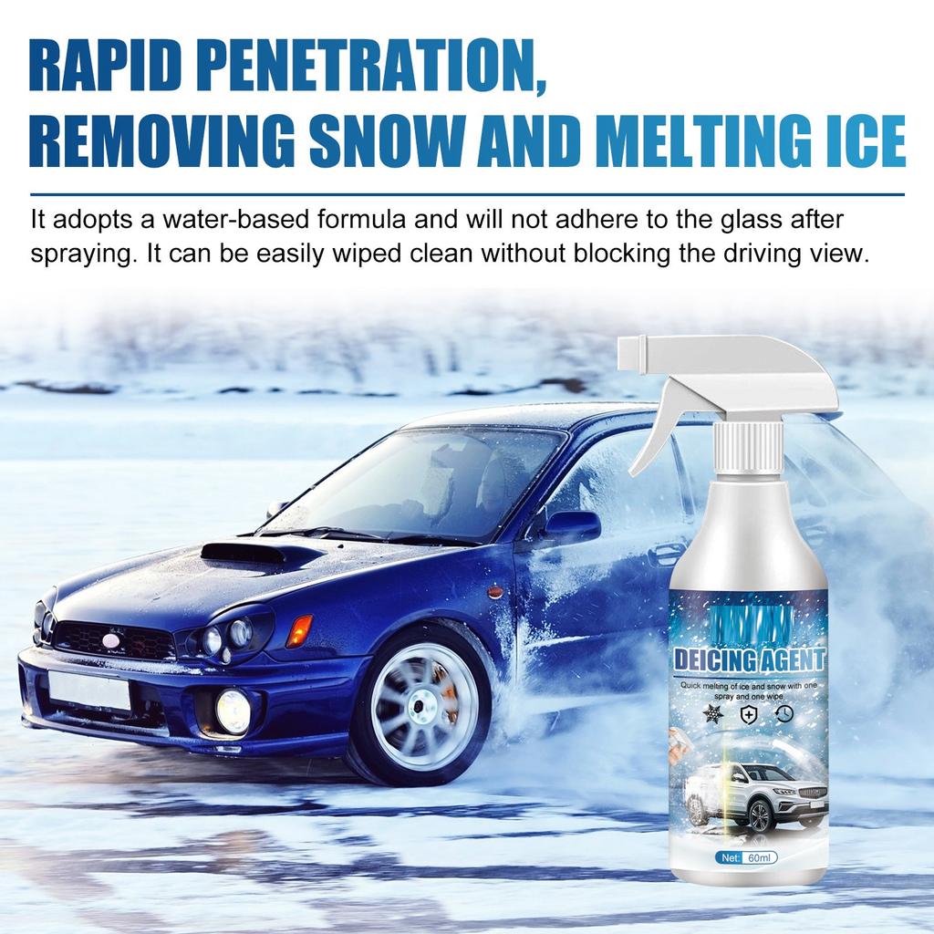 Car Glass Accessories Windshield Deicing Spray Defrosting Antifreeze High Concentration Fast Melting Of Ice And Snow 60ML