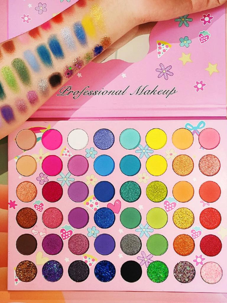48 Colors Fashion Colors Eye Shadow Plate Green Purple Eye Shadow Stage Makeup for Children and Students Shiny Crystal Glitter