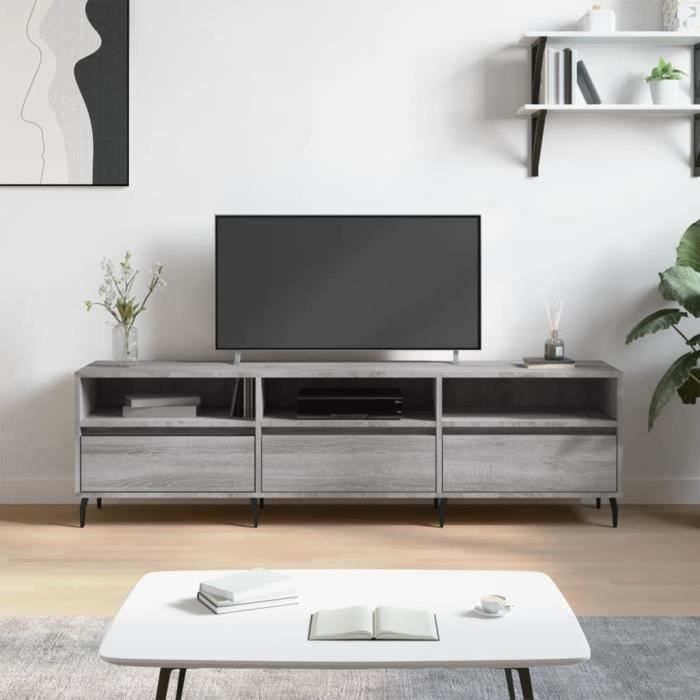 VidaXL Meuble TV sonoma gris 150x30x44,5 cm bois d'ingénierie 831298