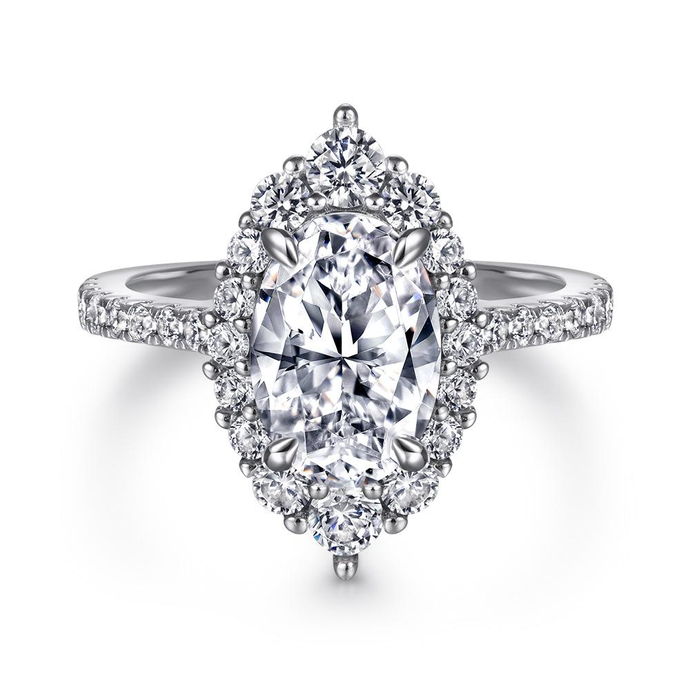 Lindon Classic 925 Sterling Silver  Zircon Ring Ladies Jewelry Wedding Promise Party Gift
