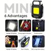 Flashlight Mini Keychain Light COB Work Light USB Rechargeable Lamp with 90° Foldable Side Lights Super Bright Portable Lanterns