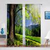 3D Woodland Forest Foliage Sunbeams Nature View Curtains for Living Room Bedroom Kitchen Decor Sheer Curtains Window 2pcs Cortin