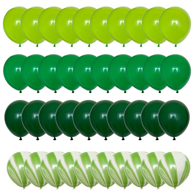 40pcs Green Balloons Set Metallic Confetti Balloon Jungle Safari Animal Birthday Party Decorations Kids Boy Baby Shower