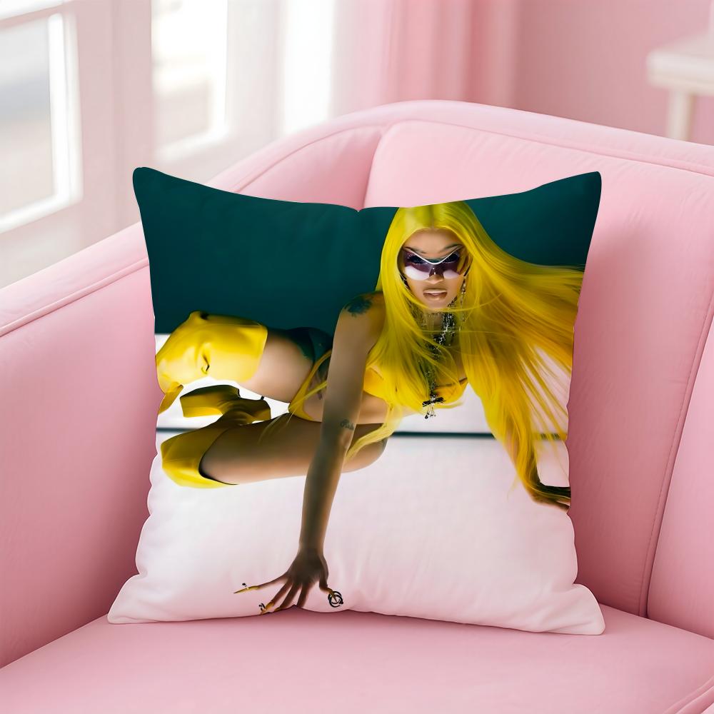 C-Cardi B Piosenkarka Gorąca Poszewka na Poduszkę Komfortowa Dwustronna Poszewka Idealna do Samochodu Sofy Sypialni i Nie Tylko