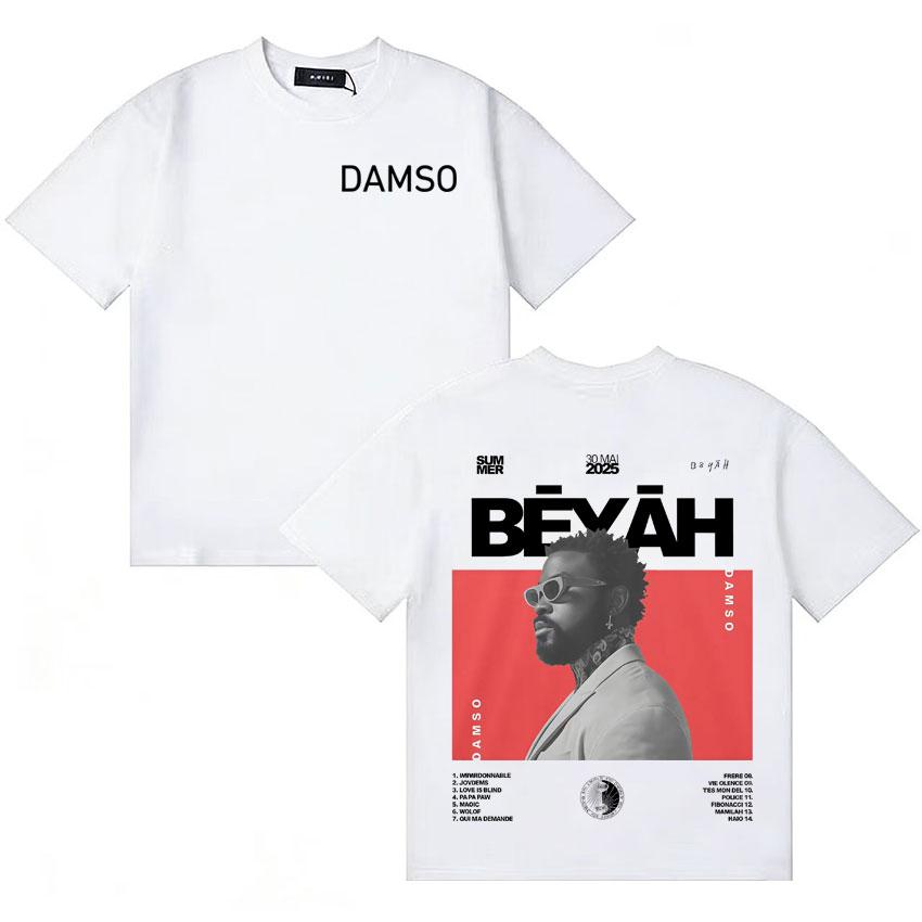 Singer Damso Summer Album Tshrit Fashion Oversized Cozy Gothic Short Sleeve T Shirt Unisex Women Retro Aesthetic Streetwear Clothes