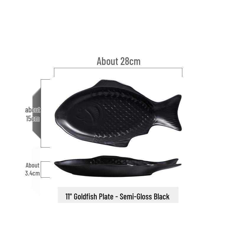 Nordic Style Ceramic Fish Plate for Breakfast & Western Cuisine