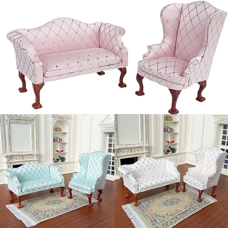 1/12 Puppenhaus Simulation Sofa Stuhl Modell Puppen Heim Sessel Sofa Wohnzimmer Möbel Dekor Puppenhaus Wohnszene Ornament