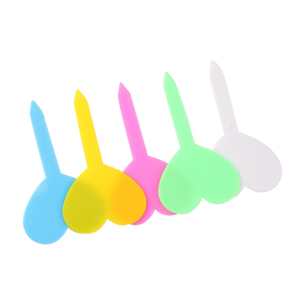 50pcs Heart Shaped Plant Labels Classification Marking Tool Plant Marker Identification Sign Flower Vegetable Color Labels