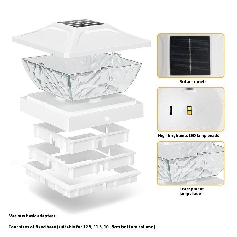 D2 1pc For 3.5x3.5 4x4 4.5x4.5 5x5 Posts In Garden Decor Outdoor Waterproof 2 Mode Post Lights Solar Powered Deck Fence Lights