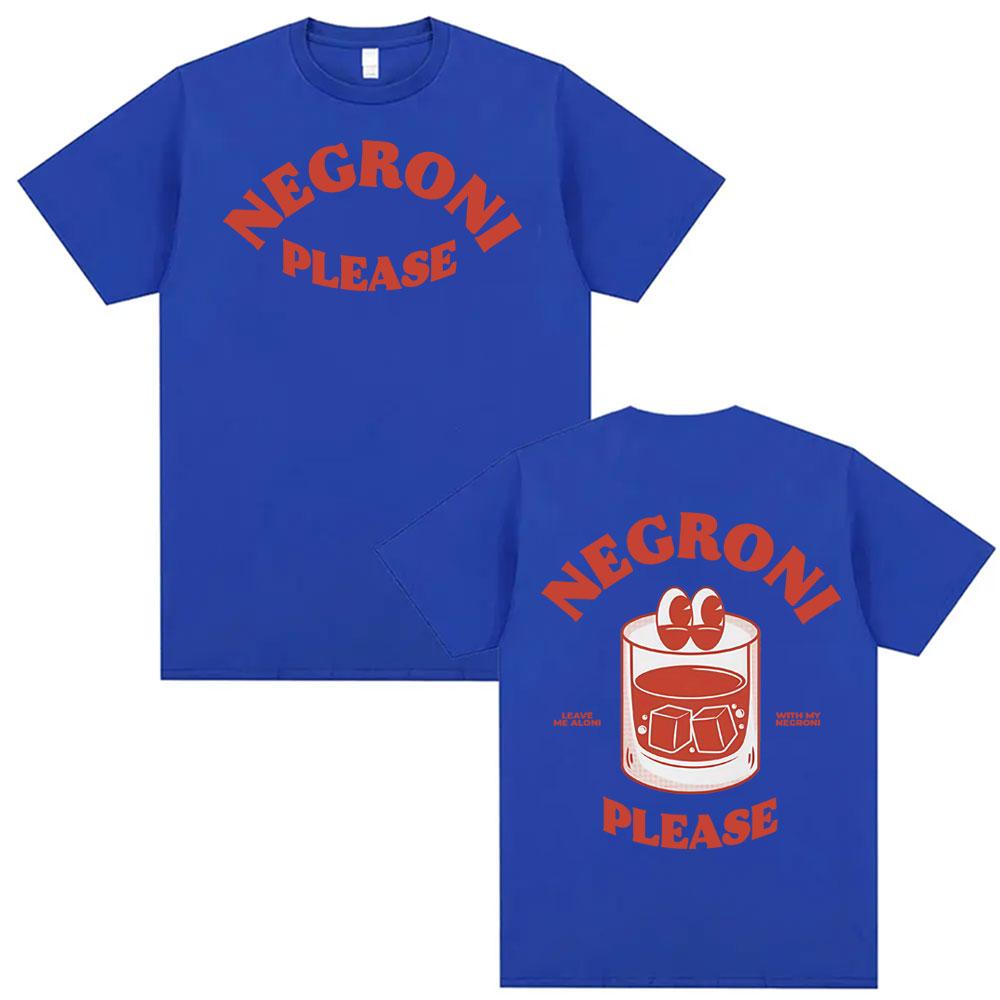 Negroni Please Maglietta a Tema Cartone Animato Divertente Cocktail Drink Grafica Carina Magliette Uomo Donna Hip Hop Estiva Manica Corta