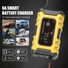 EU/US Fully Automatic Battery Charger 12V/6A Pulse Repair Maintenance LCD Display Smart Car Battery Charger For Gel Lead Acid