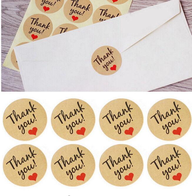 60pcs Thank You Stickers Gift Sealing Wraps Present Decoration Cookie Bag Labels Scrapbooking