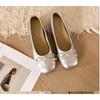 2025Women's Fashion Flat Shoes Fall New Square Head Shallow Mouth Butterfly Knot Soft Sole Non-slip Low Top Shoes