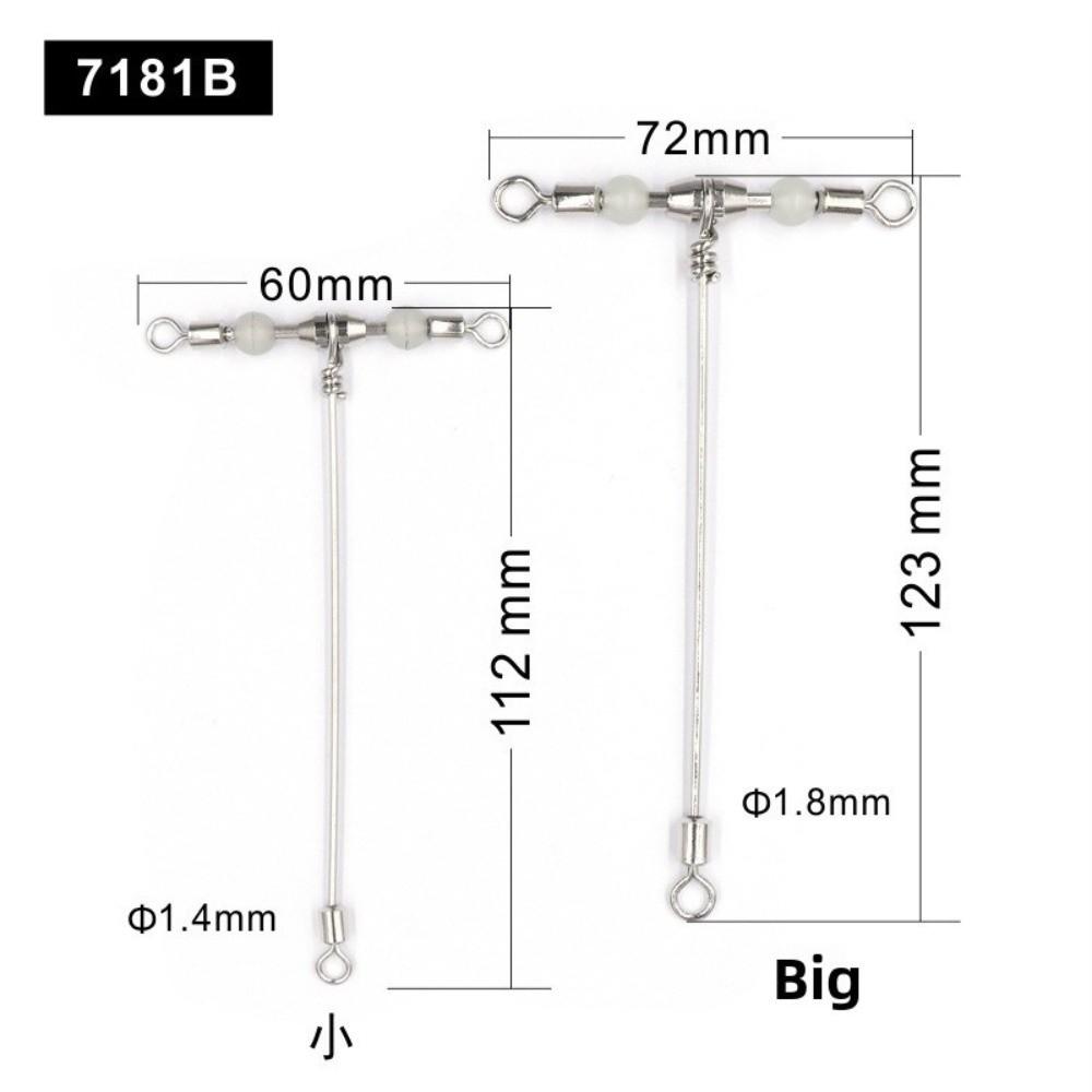 Cross-Line Luminous Beads Saltwater Fishing Barrel Swivel Lure Connector Lure Fishing