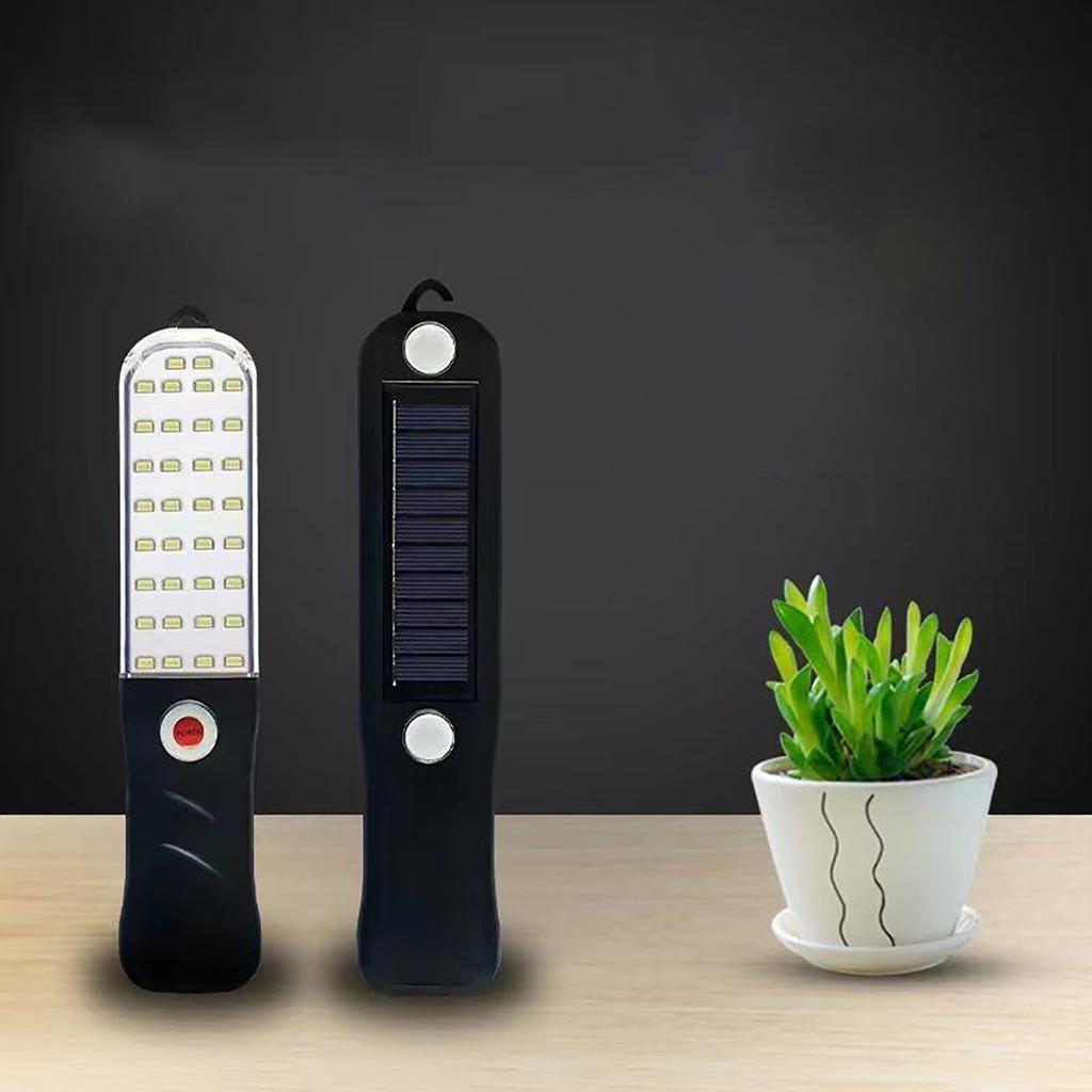 Solar Rechargeable LED Work Light with Magnetic Back Cover Super Bright Waterproof Portable LED Flas