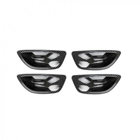 Carbon Fiber Dual Color Car Inner Door Handle Bowl Ambient Light For BMW 5 F10