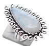 Moonstone Natural Gemstone Antique Silver Plated Ring US Size-6.5 A 392