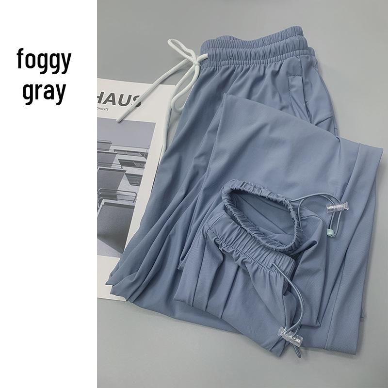Women's Plus Size Ice Silk Quick-Dry Sports Pants - Breathable, Elastic & Perfect for Yoga and Running.