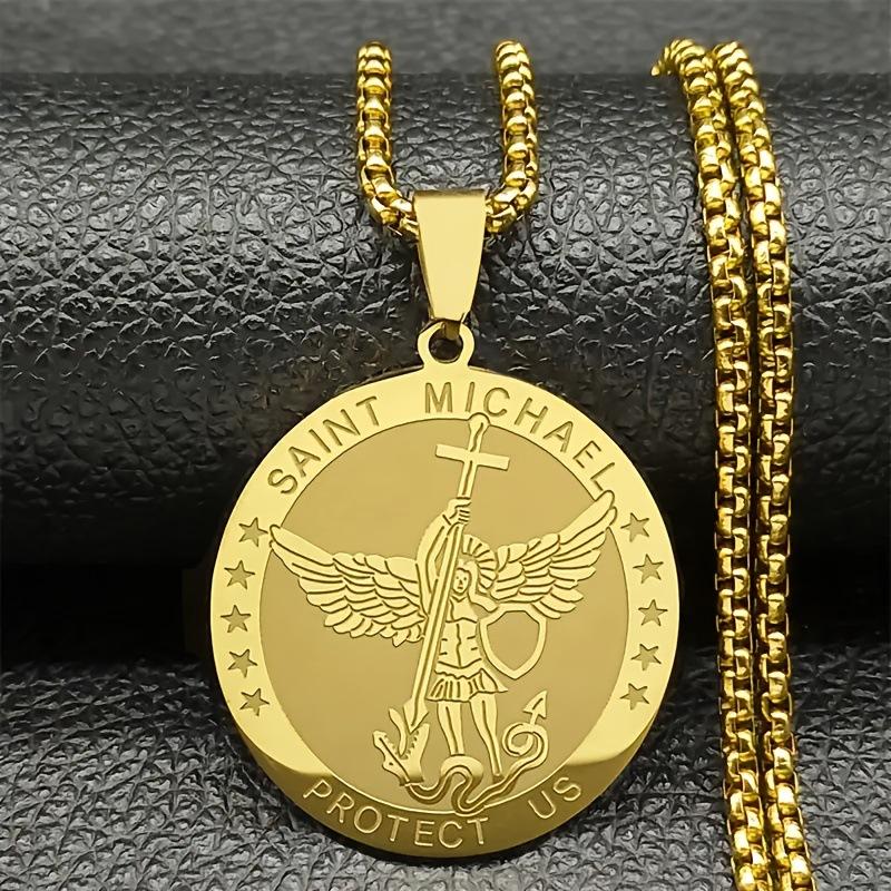 Archangel Michael Knight Shield Protection Medal Pendant 60CM