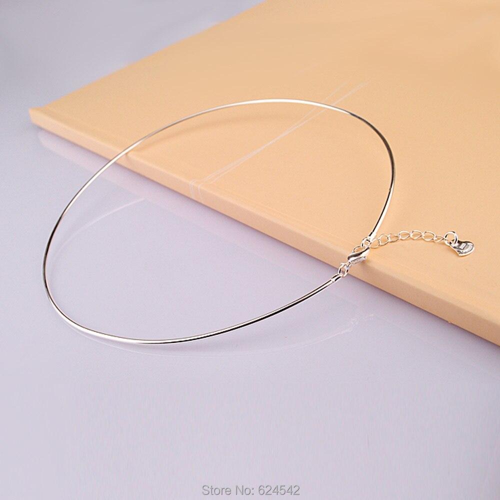 Choker !!!New Brand 925 Sterling Silver Torques Necklace For Women ;Rose Gold Silver Collar Rope Chain Silver Jewelry Accessories