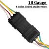 50Ft 5 Wire 4Pin Trailer Wiring Harness,Extended Length Trailer Wiring Kit,4-Way Trailer Light Wire For Trailers RV Boat Marine