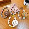 Creative Cute Biscuit Beaded Keychain: Plush Mobile Charm & Bag Accessory Gift