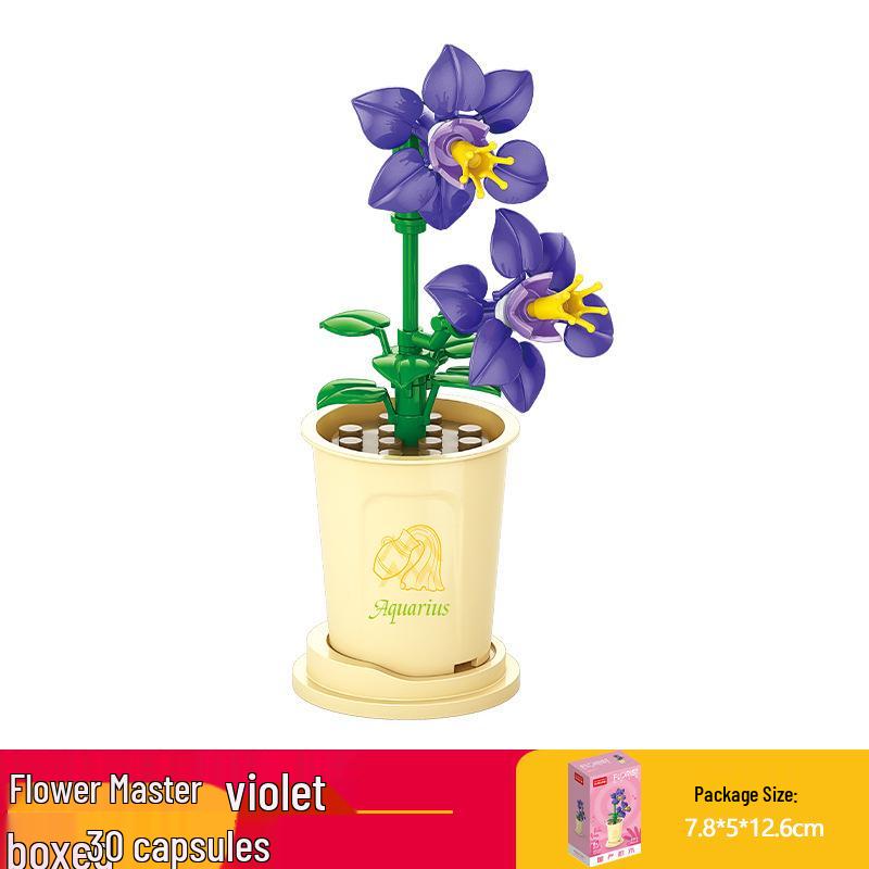 Lele Brothers Flower Building Blocks: Children's Educational Toy - Eternal Flower Jigsaw Puzzle