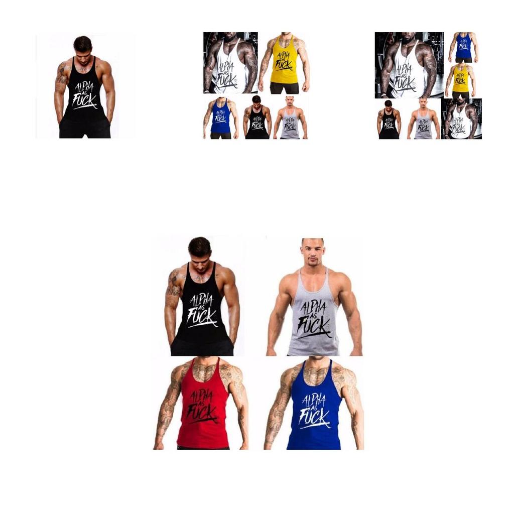 Tank Sports Homme Tops Débardeur Hauts Tshirt Maillot Muscle Gym Stringer Alpha