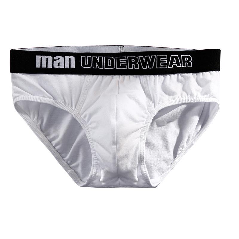 Men's Plus Size Pure Cotton Mid-Waist Triangle Briefs - Loose, Breathable, Solid Color Shorts