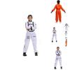 Vibrant Orange And White Astronaut Costume For Adults Kids And Unisex Performance Wear