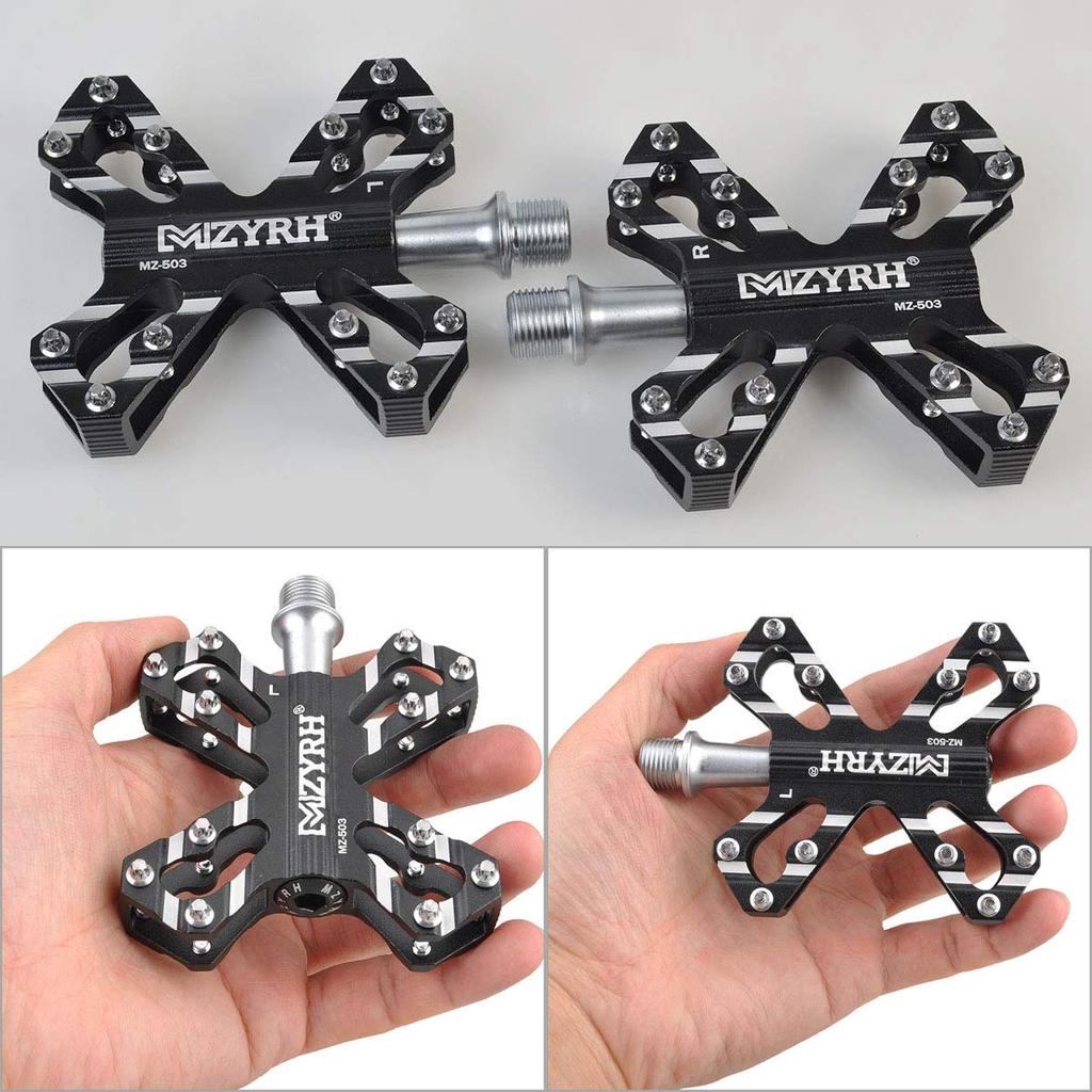 ThinkTop Bicycle Pedal Aluminum for Road and Mountain Black 3-Bearing Axle, 9/16", Ultra-Lightweight, Alloy, High-Strength Lubricant, Bikes, MTBs,