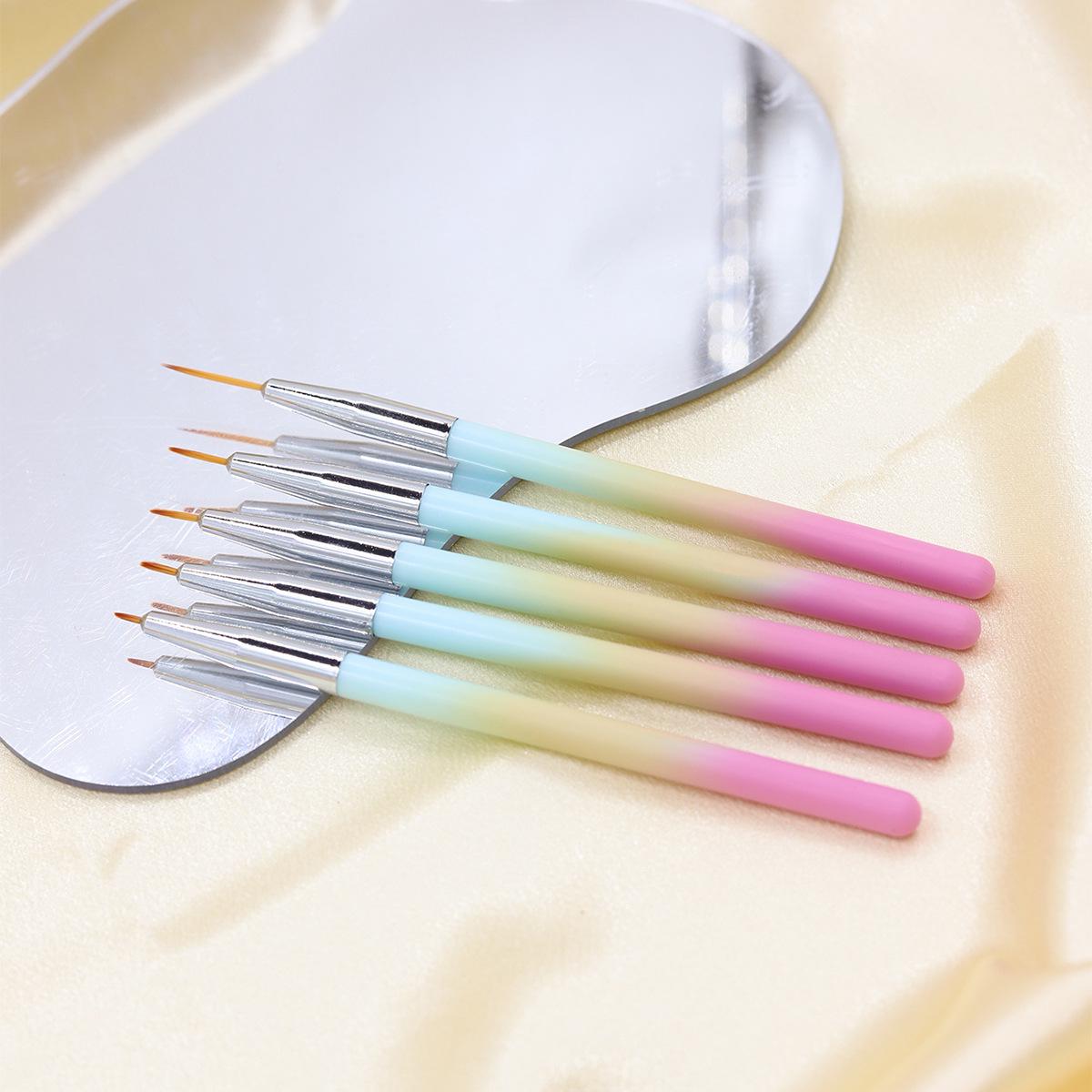 

Набор кистей для нейл-арта в стиле пластиковой аэрозольной краски: Линейный рисунок, Цветная роспись, Цветочный дизайн, Инструменты для градиента для маникюрного салона.