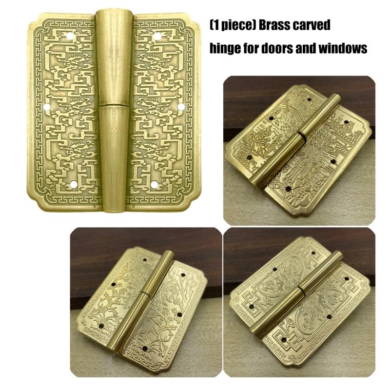 Antique Metal Cabinet Door Hinges Replacement Carved Drawer Door Hinge Decorative Fittings for Jewelry Box Easy to Use