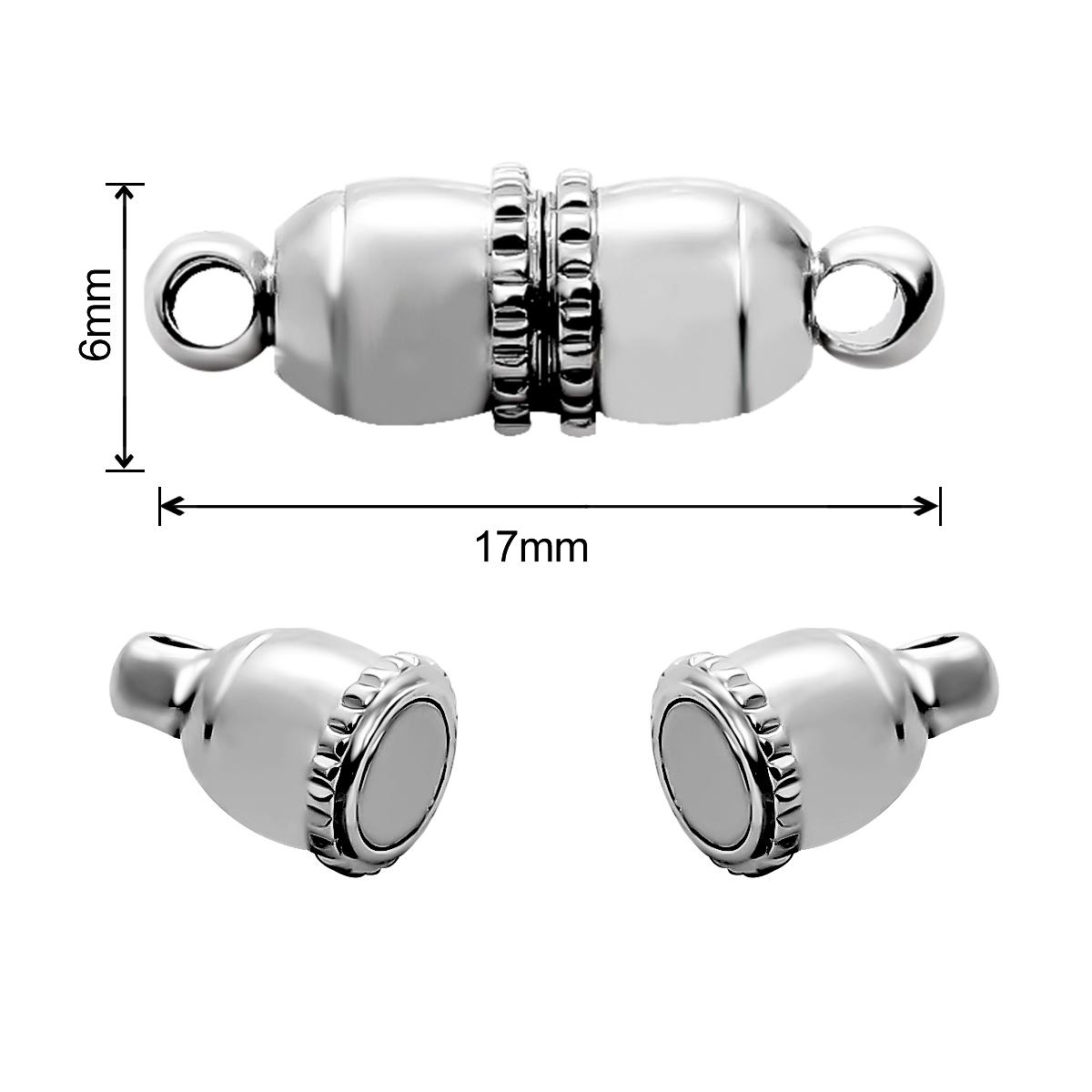 

2 комплекта/сумка, сильные магнитные родиевые застежки, разъемы, подходят для браслетов, ожерелье для DIY, аксессуары для изготовления ювелирных изделий 17x6mm роман серебряный