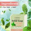 Tea Tree & Mint Solid Soap-Deep Refraash and Cleanse With Tree & Mint-Suitable for All Hair Types, 100g