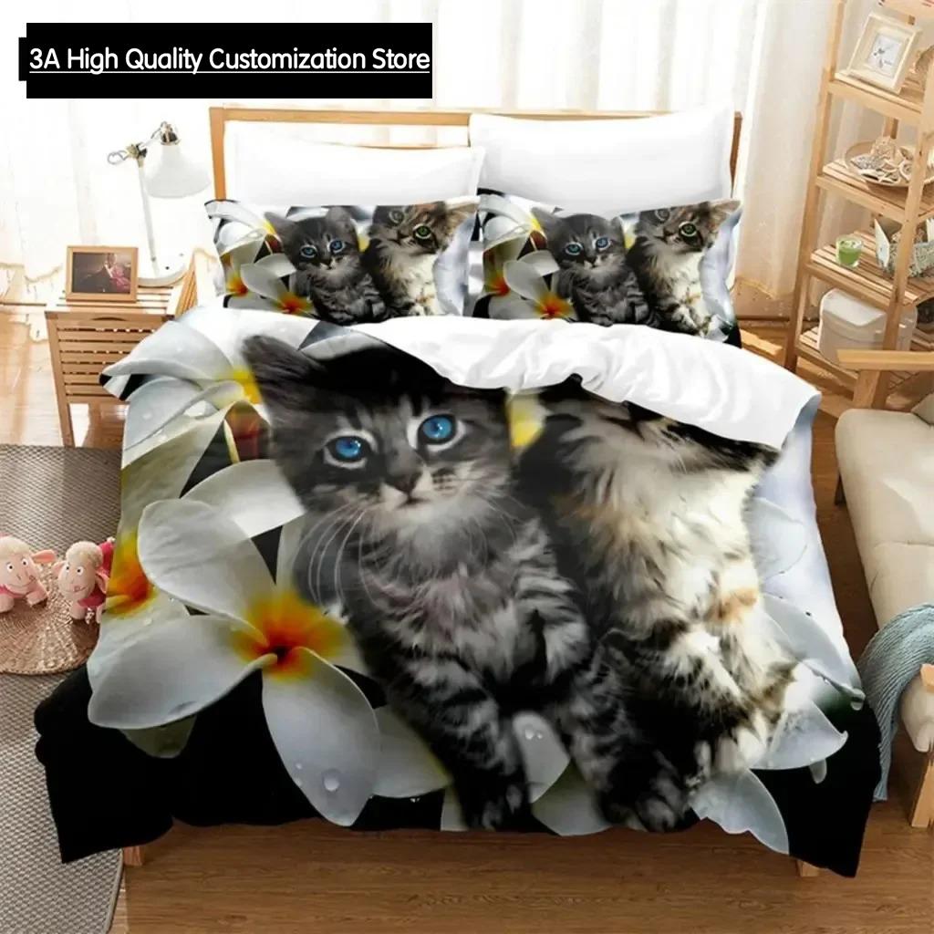 Zestaw pościeli ze zwierzętami Zestaw poszwy na kołdrę Pościel 3D Druk cyfrowy Pościel Rozmiar Queen Modny design