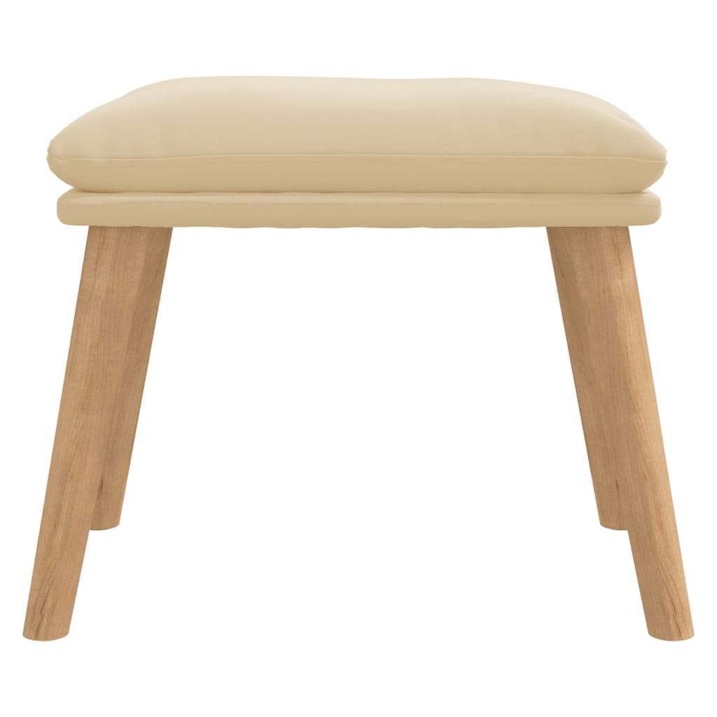 Footstool Cream White 45 X 29.5 X 35 Cm Velvet